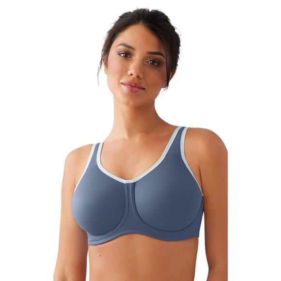 Wacoal Simone Sport 38D Blue Bra With Adjustable Straps & Back Closure - Picture 1 of 7
